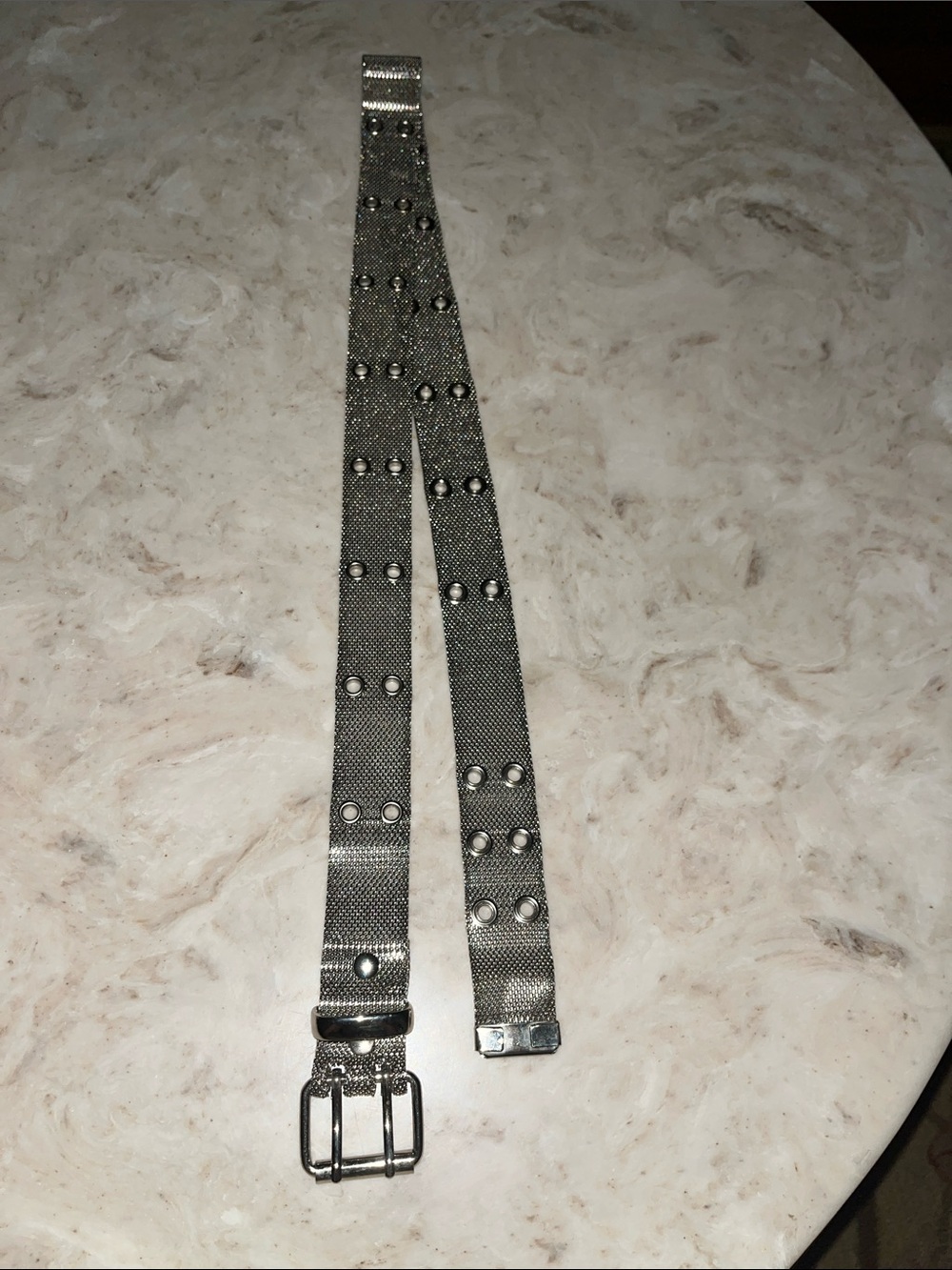 Silver Metal Mesh Belt